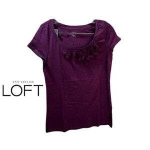 LOFT Women Short Sleeve Scoop Neck Tops Shirts Medium‎